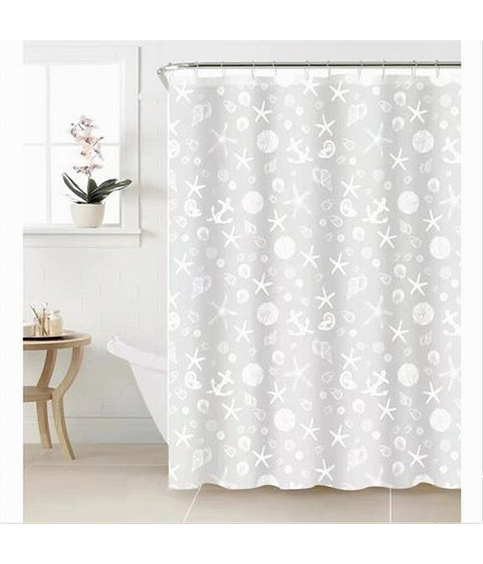 Tenda Per Doccia Vasca Bagno Design Stile Marino 180x200 Cm Con 12 Anelli 87587         