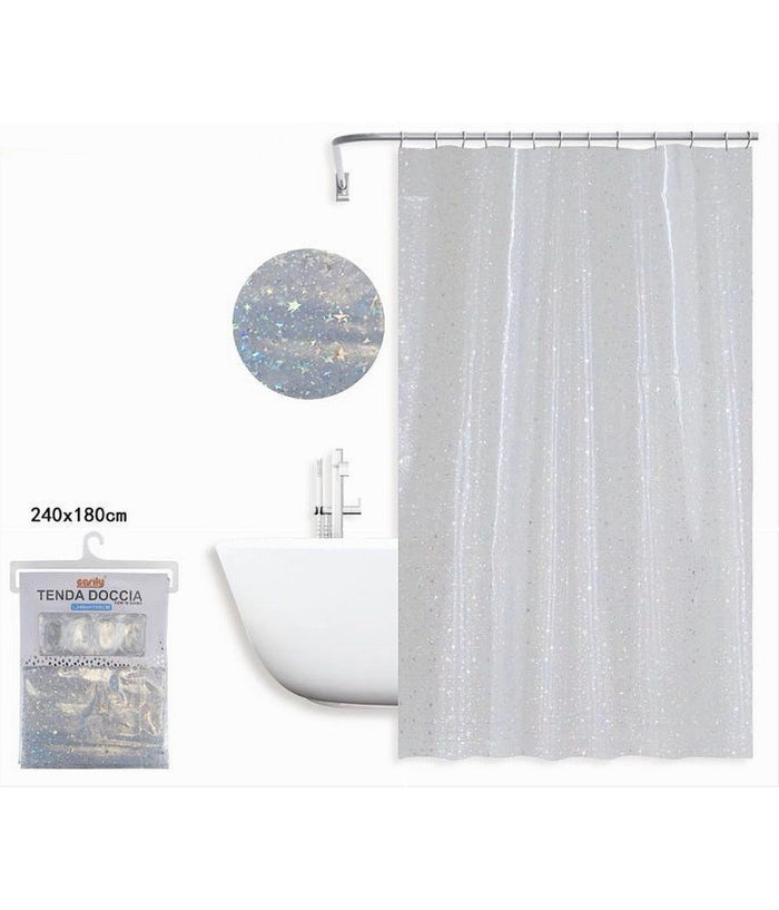 Tenda Per Doccia Vasca Bagno Effetto Cielo Stellato Con 12 Ganci 240x180cm 87186         
