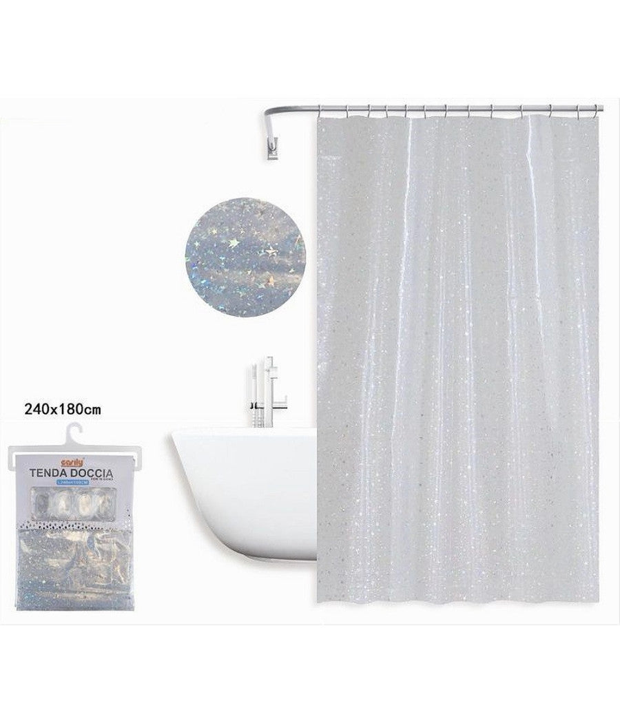 Tenda Per Doccia Vasca Bagno Effetto Cielo Stellato Con 12 Ganci 240x180cm 87186         