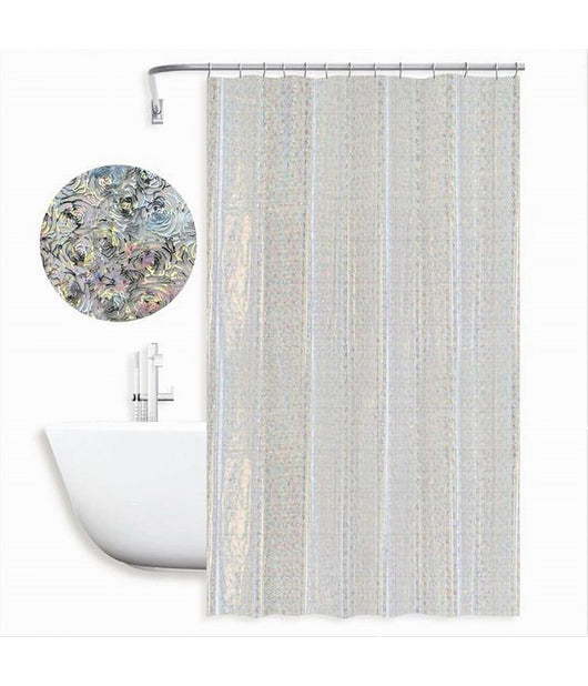 Tenda Per Doccia Vasca Da Bagno Astratto Riflessi Con 12 Ganci 240 X 180cm 87188         