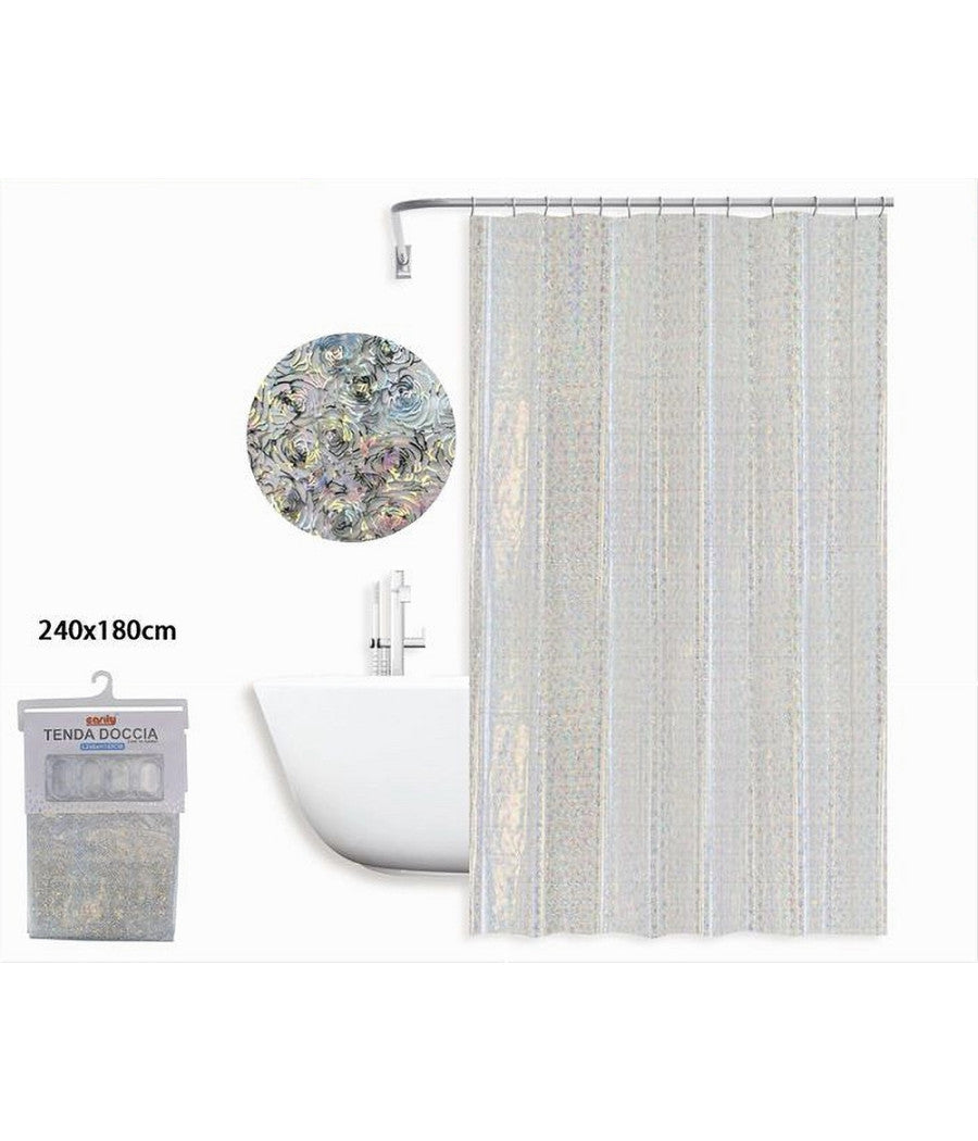 Tenda Per Doccia Vasca Da Bagno Astratto Riflessi Con 12 Ganci 240 X 180cm 87188         