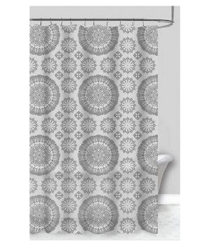 Tenda Per Doccia Vasca Da Bagno Design A Mandala 240x200 Cm Con 12 Anelli 87590         
