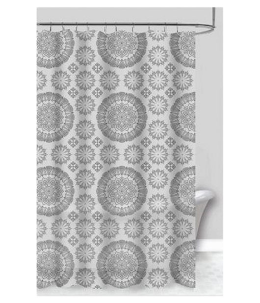 Tenda Per Doccia Vasca Da Bagno Design A Mandala 240x200 Cm Con 12 Anelli 87590         