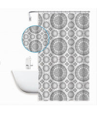 Tenda Per Doccia Vasca Da Bagno Design A Mandala 240x200 Cm Con 12 Anelli 87590         