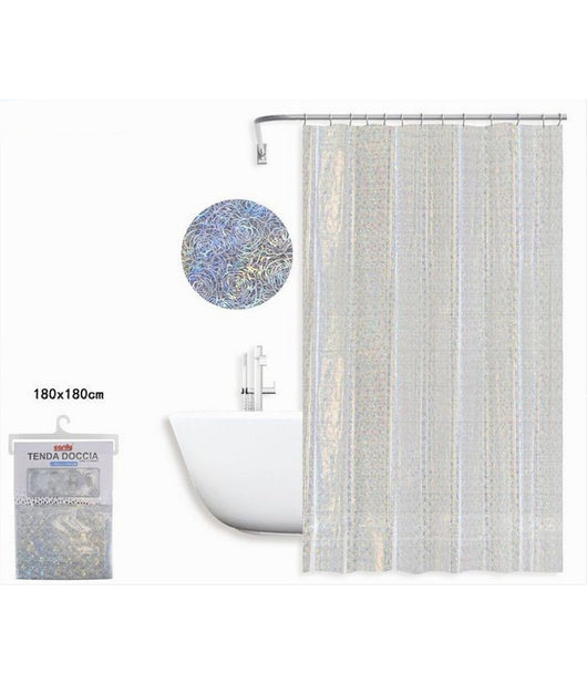Tenda Per Doccia Vasca Da Bagno Design Astratto Con 12 Ganci 180 X 180 Cm 87187         