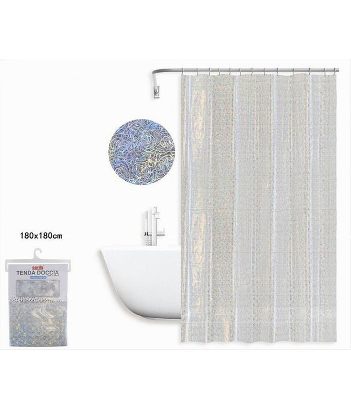 Tenda Per Doccia Vasca Da Bagno Design Astratto Con 12 Ganci 180 X 180 Cm 87187         
