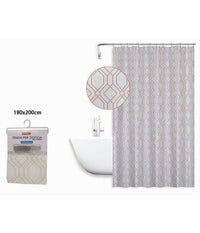 Tenda Per Doccia Vasca Da Bagno Design Geometrico 180x200cm Con 12 Anelli 87095         