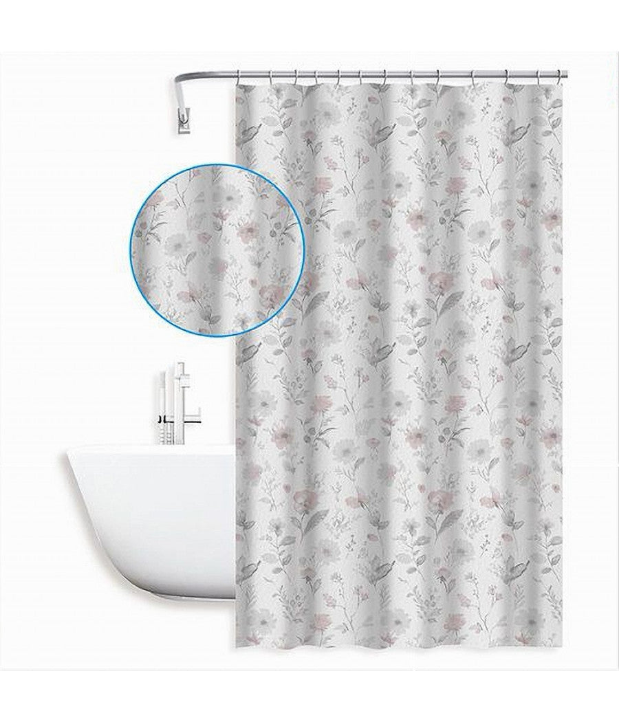 Tenda Per Doccia Vasca Da Bagno Design Primaverile 180x200cm Con 12 Anelli 87595         