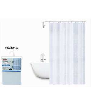 Tenda Per Doccia Vasca Da Bagno Effetto 3d A Nido D'ape 180x200cm 12 Ganci 87601         