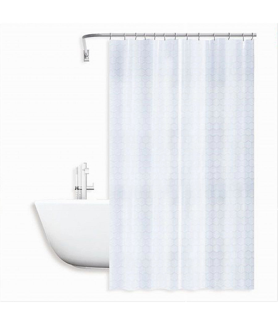 Tenda Per Doccia Vasca Da Bagno Effetto 3d A Nido D'ape 180x200cm 12 Ganci 87601         