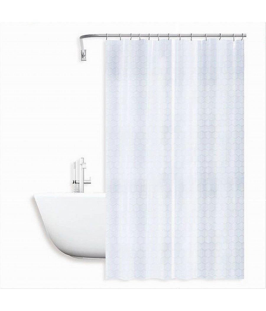 Tenda Per Doccia Vasca Da Bagno Effetto 3d A Nido D'ape 240x200cm 12 Ganci 87602         