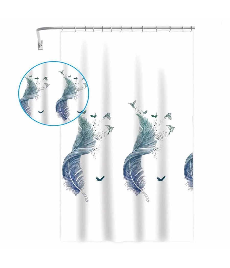 Tenda Per Doccia Vasca Da Bagno Peva 12 Ganci Decorata Con Piume 240x200cm 87572         