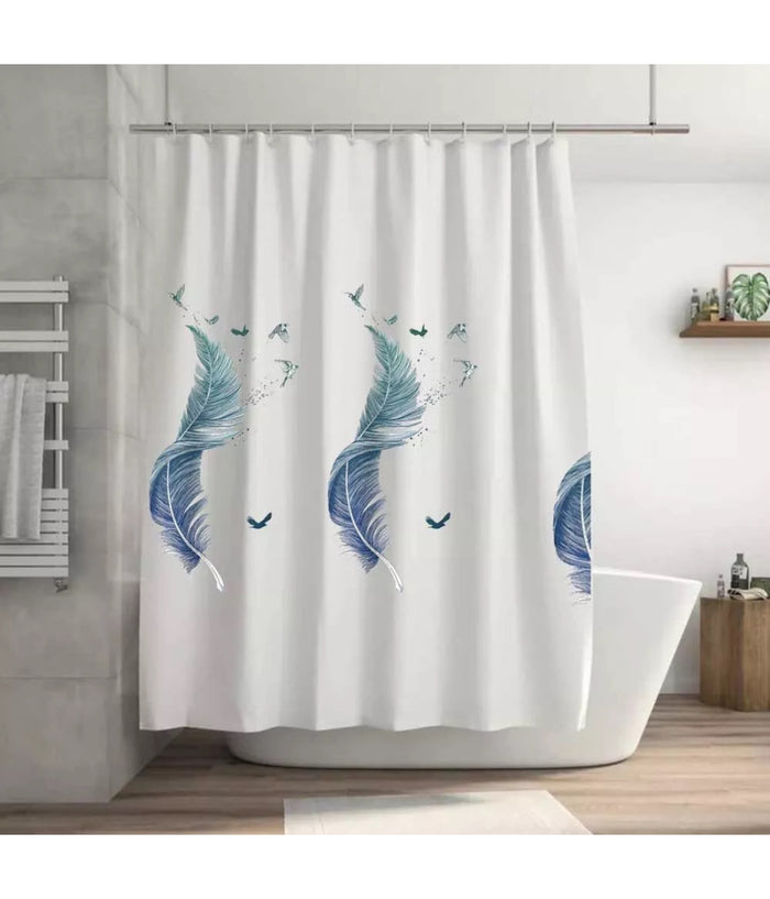 Tenda Per Doccia Vasca Da Bagno Peva 12 Ganci Decorata Con Piume 240x200cm 87572         