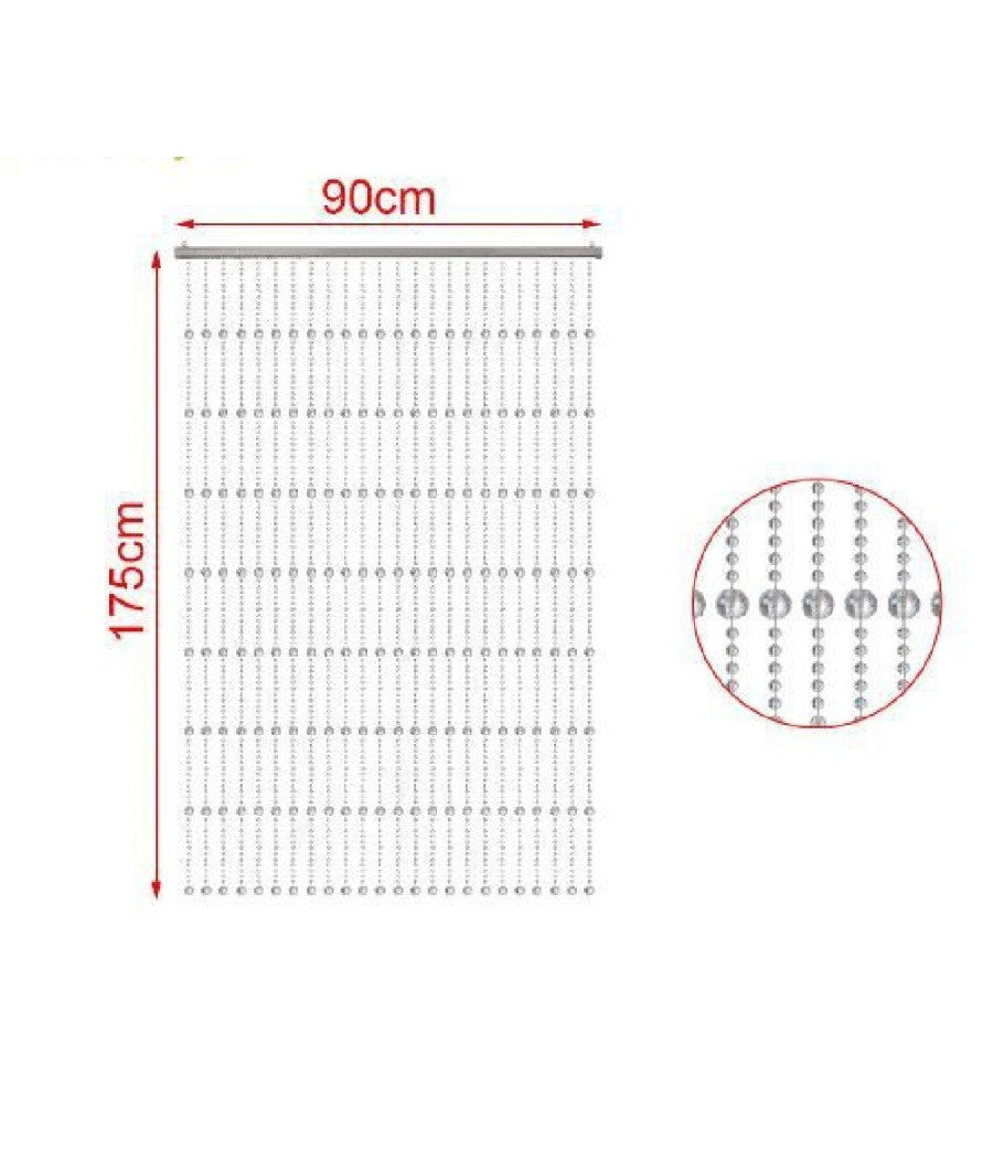 Tenda Per Porta A Fili Con Perline Tonde Con Supporto 90x175cm Moschiera 2002912         