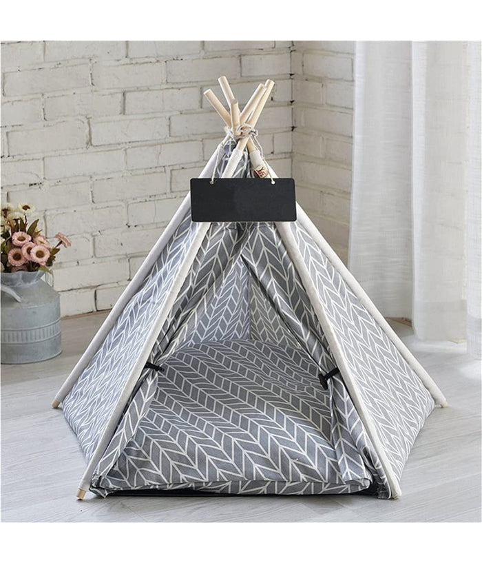 Tenda Portatile Per Animali Domestici Cani Gatti Casa Teepee Lavabile 50x50x70cm         