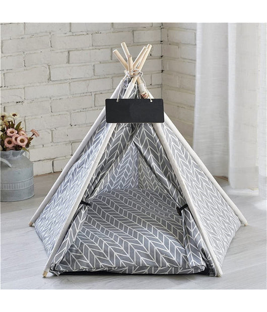 Tenda Portatile Per Animali Domestici Cani Gatti Casa Teepee Lavabile 60x60x90cm         