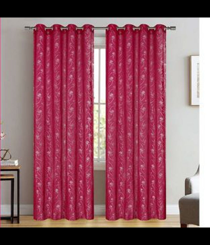 Tenda Tullia Cuori Pannello Singolo 8 Borchie Porta Finestra Bastone 140x280 Cm         