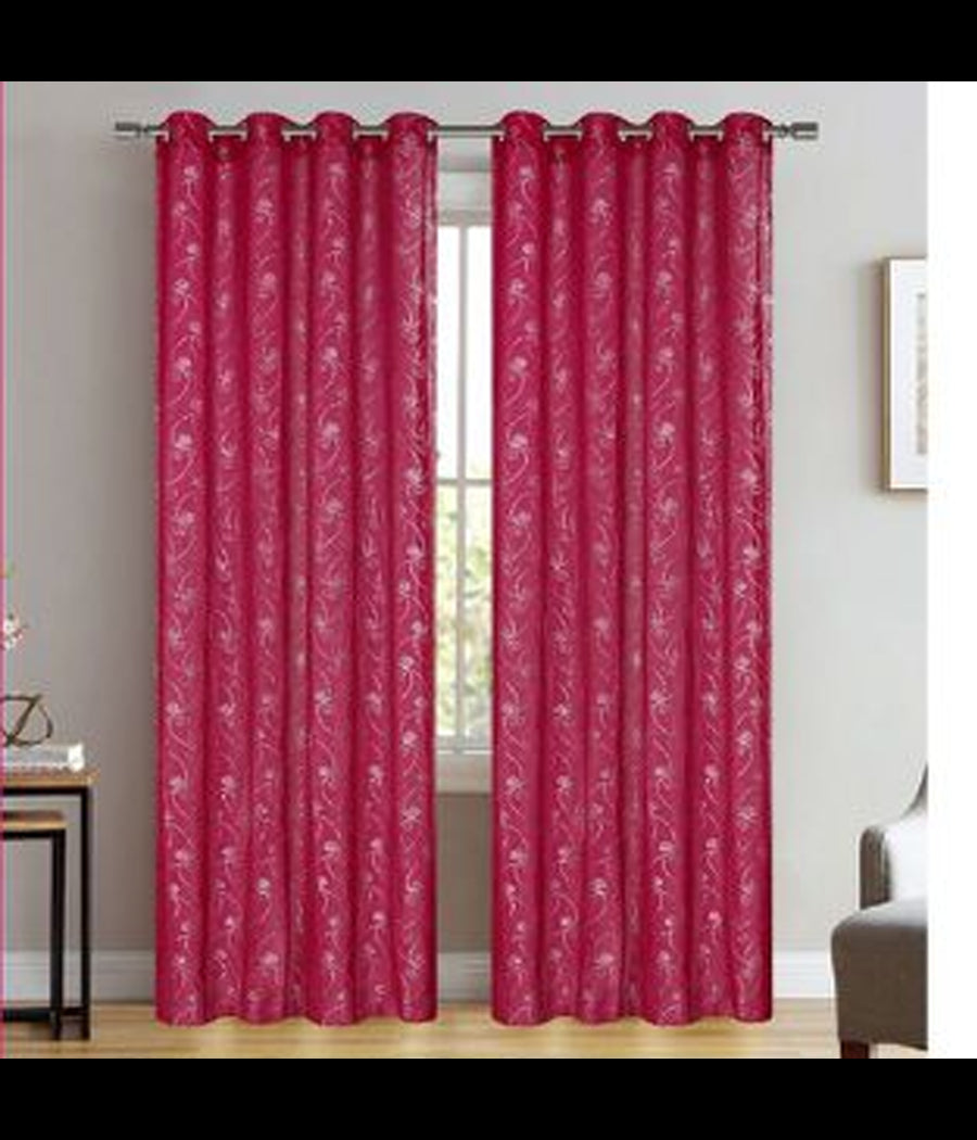 Tenda Tullia Cuori Pannello Singolo 8 Borchie Porta Finestra Bastone 140x280 Cm         