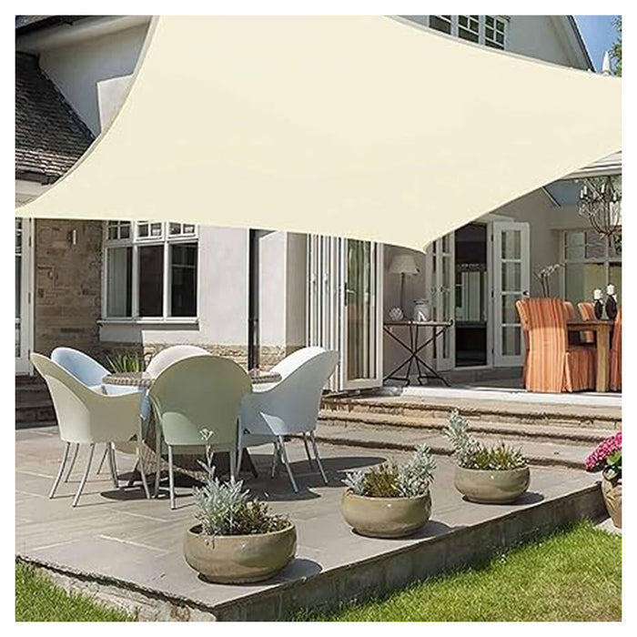Trade Shop - Tenda Vela Ombreggiante Parasole Da Esterno Terrazze Giardino Patio Quadrata 5 X 5 Mt - Beige