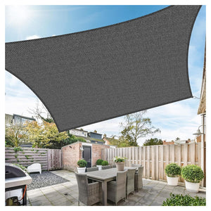 Trade Shop - Tenda Vela Ombreggiante Parasole Da Esterno Terrazze Giardino Patio Rettangolare 3x4 Mt - Grigio