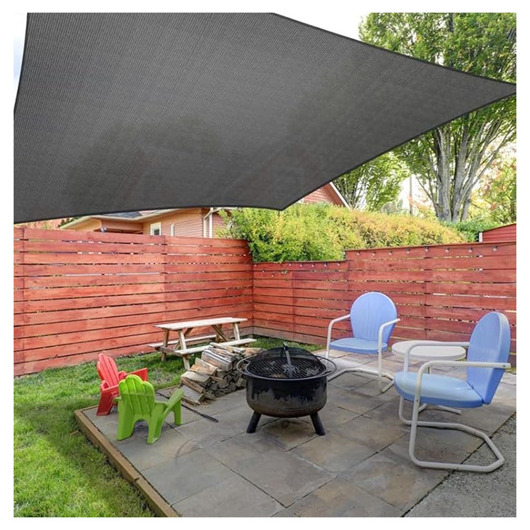 Trade Shop - Tenda Vela Ombreggiante Parasole Da Esterno Terrazze Giardino Patio Rettangolare 3x4 Mt - Grigio