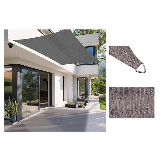 Trade Shop - Tenda Vela Ombreggiante Parasole Da Esterno Terrazze Giardino Patio Rettangolare 4 X 5 Mt - Grigio