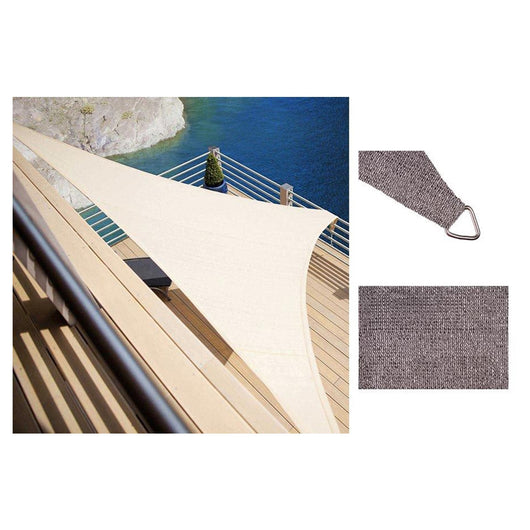 Trade Shop - Tenda Vela Ombreggiante Parasole Da Esterno Terrazze Giardino Triangolare 4 X 4 X 4 Mt - Grigio