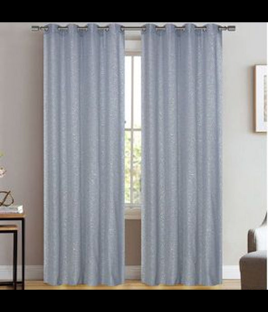 Tenda Velia Cuori Pannello Singolo 8 Borchie Porta Finestra Bastone 140x280 Cm         