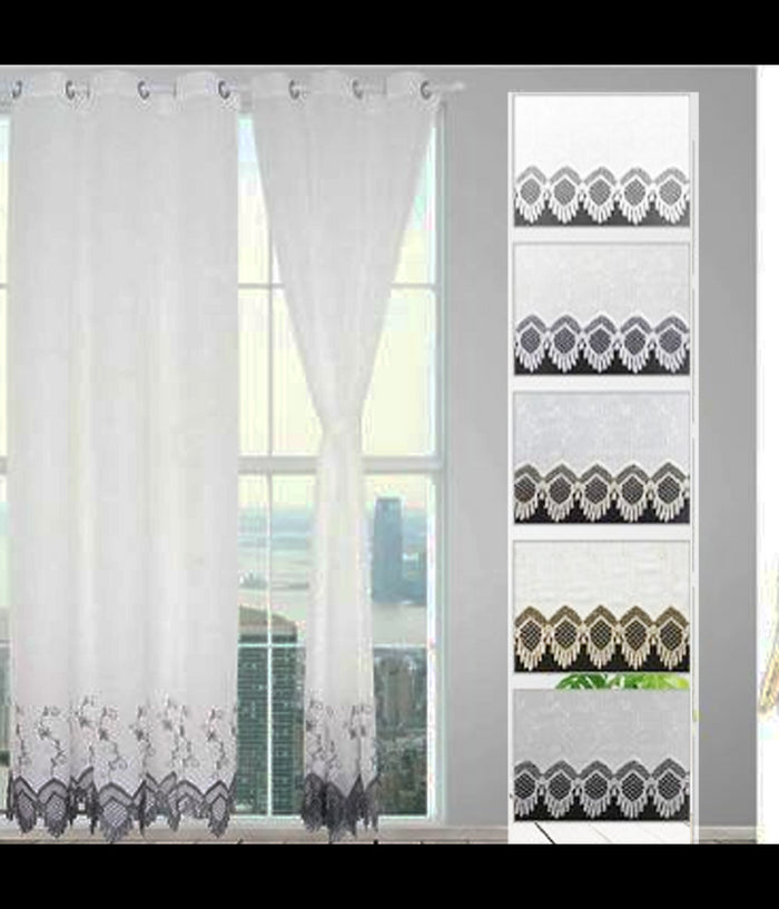 Tenda Velia Silvana Pannello Singolo 6 Borchie Porta Finestra Bastone 140x280 Cm         