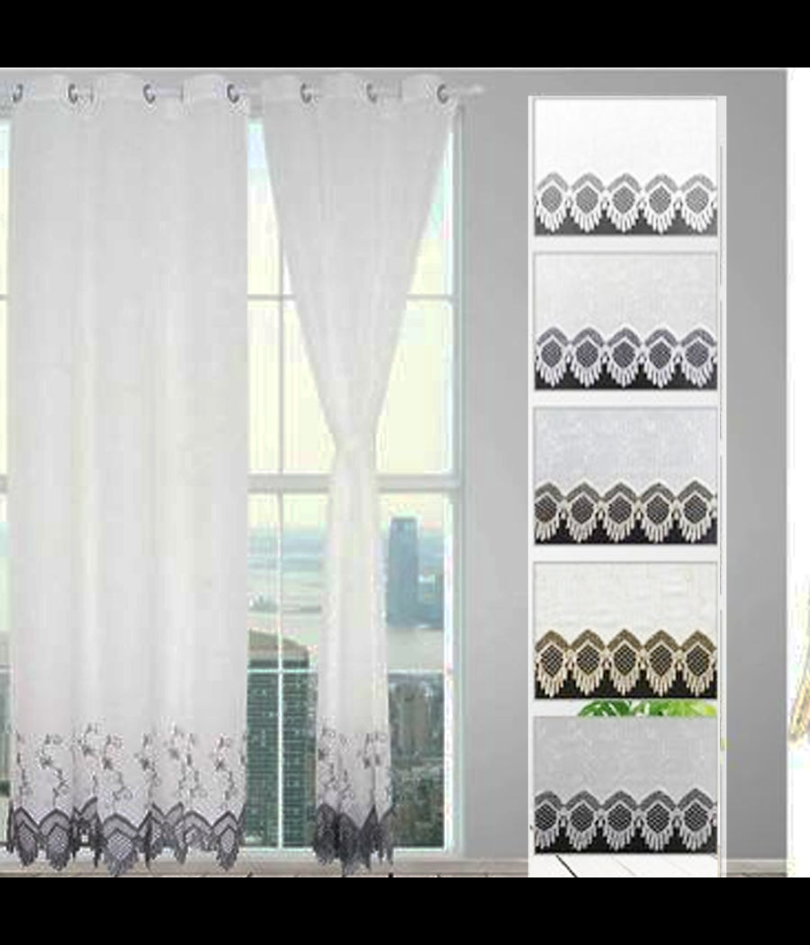 Tenda Velia Silvana Pannello Singolo 6 Borchie Porta Finestra Bastone 140x280 Cm         