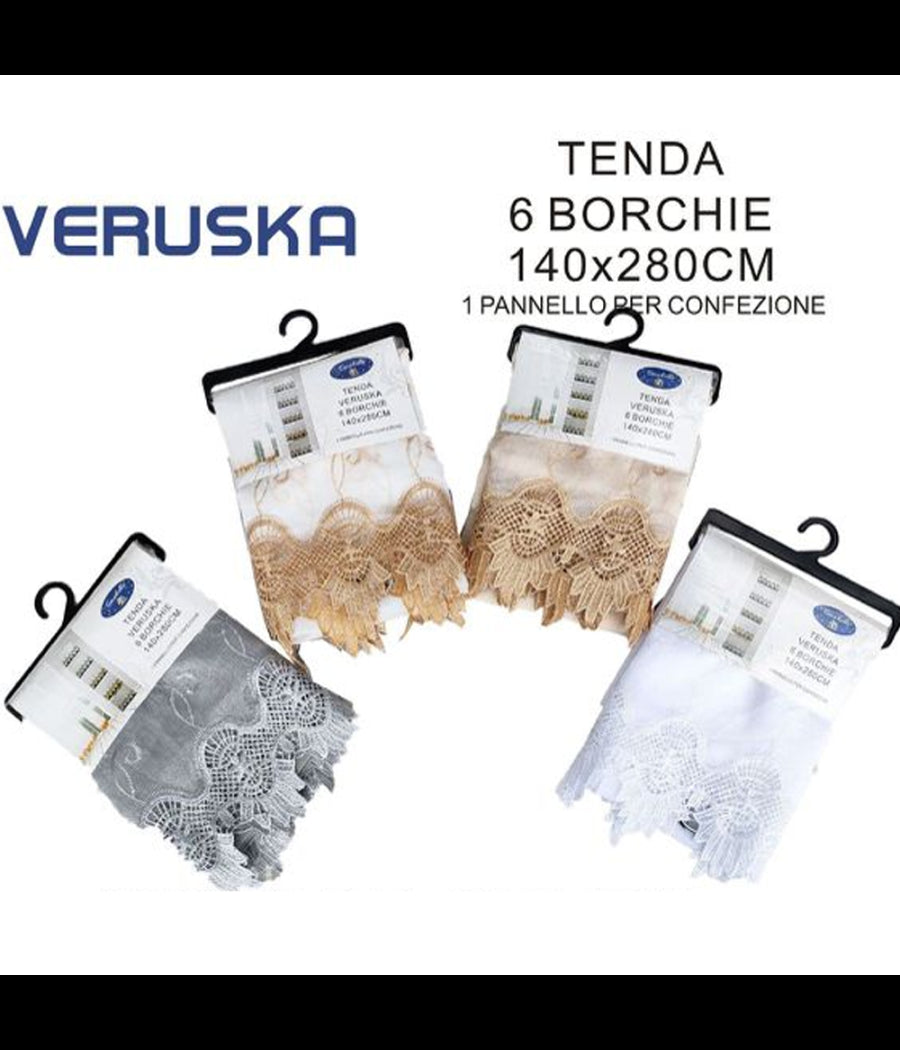 Tenda Veruska Pannello Singolo 6 Borchie Porta Finestra Cucina Bastone 140x280cm         