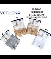 Tenda Veruska Pannello Singolo 6 Borchie Porta Finestra Cucina Bastone 140x280cm         