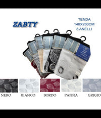 Tenda Zabty Cuori Pannello Singolo 8 Borchie Porta Finestra Bastone 140x280 Cm         