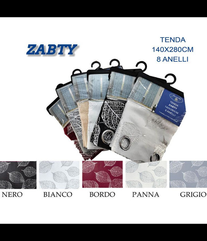 Tenda Zabty Cuori Pannello Singolo 8 Borchie Porta Finestra Bastone 140x280 Cm         