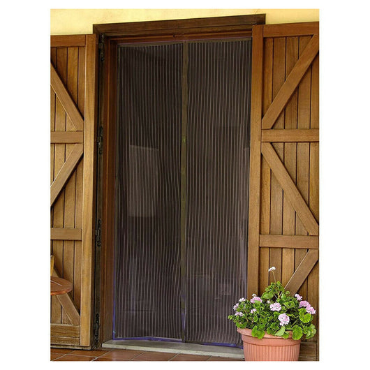 Trade Shop - Tenda Zanzariera Magnetica Calamita Ermetica Porta Finestre Camper 110x220cm Nero -