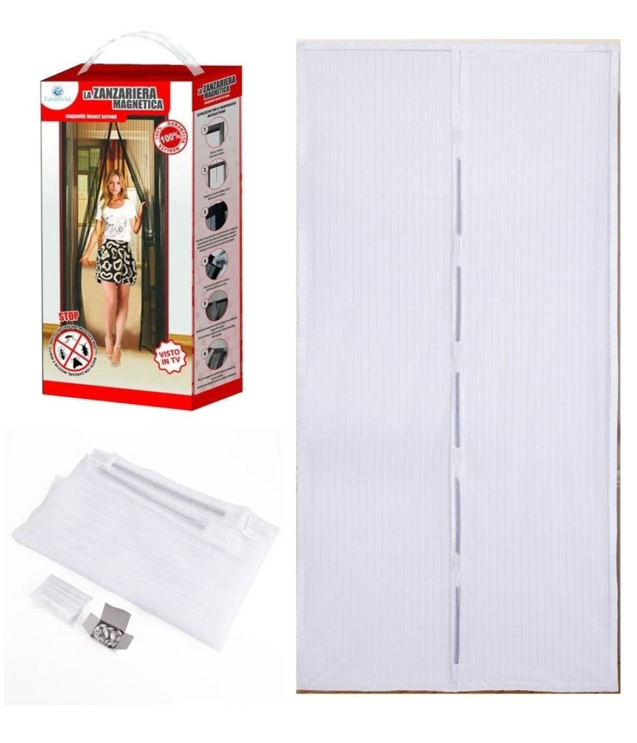 Tenda Zanzariera Magnetica Per Porte 140 X 240 Cm Standard Universale Bianca         
