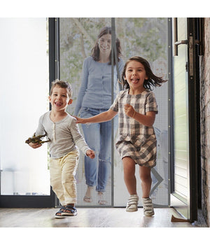 Tenda Zanzariera Per Porte Balconi Insetti Zanzare Magnetica Grigia 90 X 210 Cm         