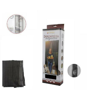Tenda Zanzariera Porte Balconi Insetti Zanzare Magnetica Nera 90 X 210 Cm         