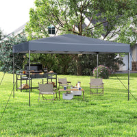 Tenda da campeggio per eventi commerciali da esterno pieghevole, 365 x 225 CM tenda a baldacchino pop-up con borsa portatile Grigio-Tende parasole