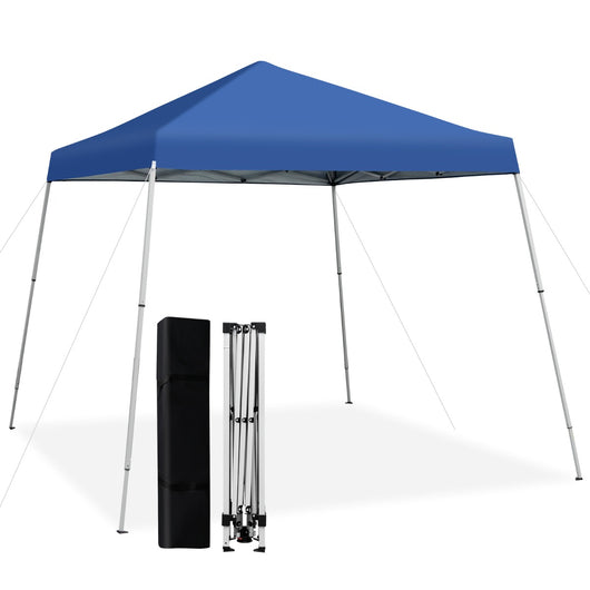 Tenda a baldacchino 3x3m con borsa di trasporto UPF50+ protezione solare, Riparo ombra da esterno Blu-Gazebo