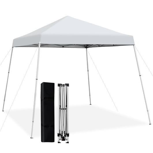 Tenda a baldacchino 3x3m con borsa di trasporto UPF50+ protezione solare, Riparo ombra da esterno Bianco-Gazebo