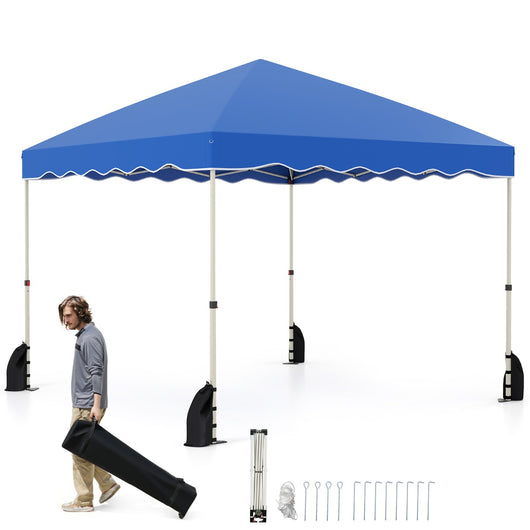 Tenda a baldacchino pop-up 3 x 3 M per feste per feste eventi commerciali, Rifugio da patio pieghevole con borsa con ruote Blu-Tende parasole