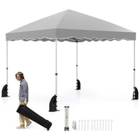 Tenda a baldacchino pop-up 3 x 3 M per feste per feste eventi commerciali, Rifugio da patio pieghevole con borsa con ruote Grigio-Tende parasole