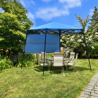 Tenda a baldacchino portatile e leggero con borsa per campeggio, Gazebo da esterno con gambe inclinate Blu-Gazebo