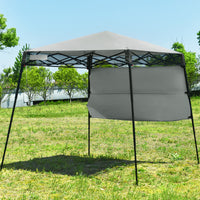 Tenda a baldacchino portatile e leggero con borsa per campeggio, Gazebo da esterno con gambe inclinate Grigio-Gazebo