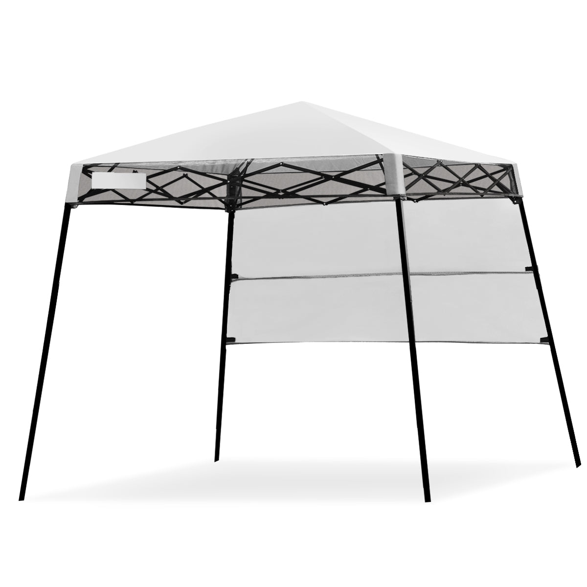 Tenda a baldacchino portatile e leggero con borsa per campeggio, Gazebo da esterno con gambe inclinate Bianco-Gazebo