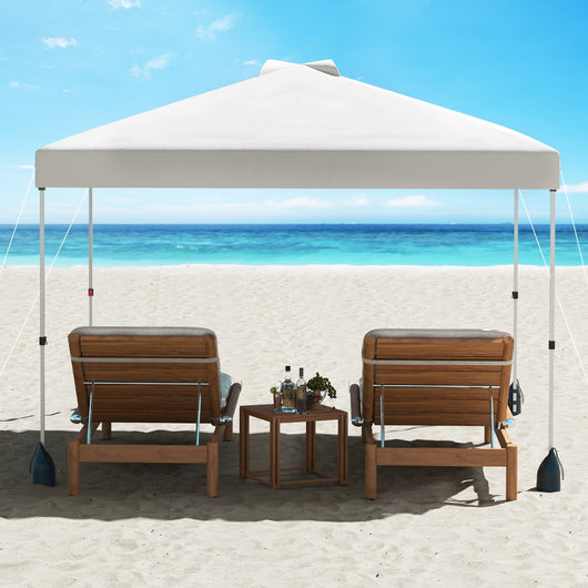 Rifugio da patio pieghevole per eventi commerciali, Tenda a cielo apribile 3 x 3 M con borsa con ruote Bianco-Gazebo