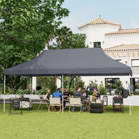Tenda a scomparsa 3x6m pieghevole impermeabile con borsa per trasporto, Tenda per festa con protezione solare Grigio-Gazebo
