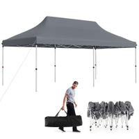 Tenda a scomparsa 3x6m pieghevole impermeabile con borsa per trasporto, Tenda per festa con protezione solare Grigio-Gazebo