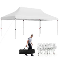 Tenda a scomparsa 3x6m pieghevole impermeabile con borsa per trasporto, Tenda per festa con protezione solare Bianco-Gazebo